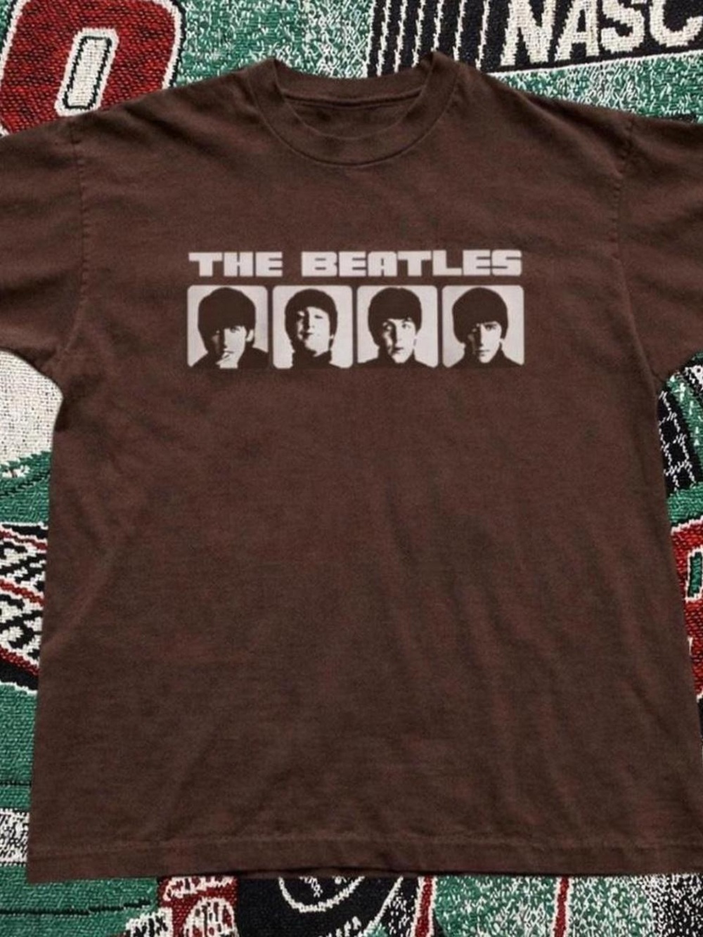Gildan Brown The Beatles Short-Sleeve Logo Tee